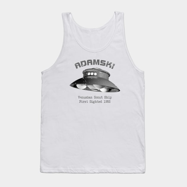 Adamski Flying Saucer UFO - Distressed Tank Top by Out of Memory